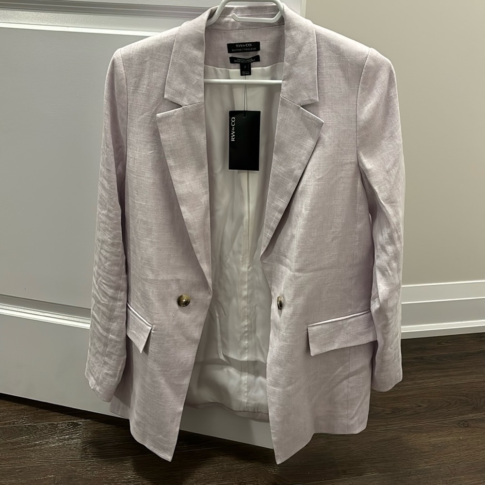 RW&Co. Linen Lavender Grey Blazer